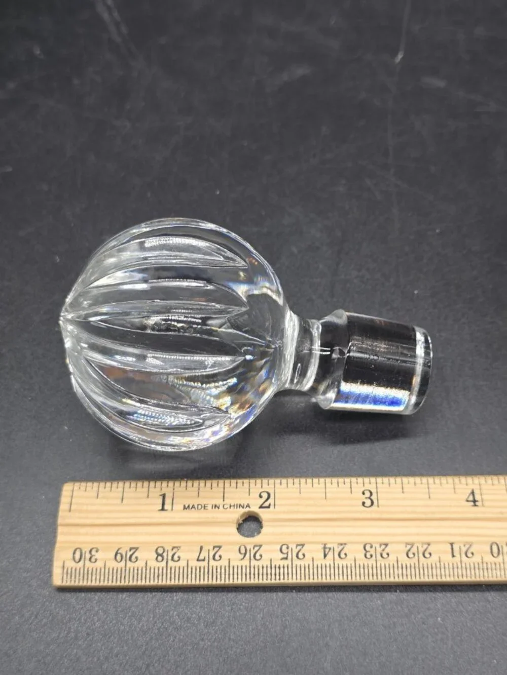 Vintage Heavy Lead Crystal Decanter And Stopper Barware Liquor Holder Boho Glam